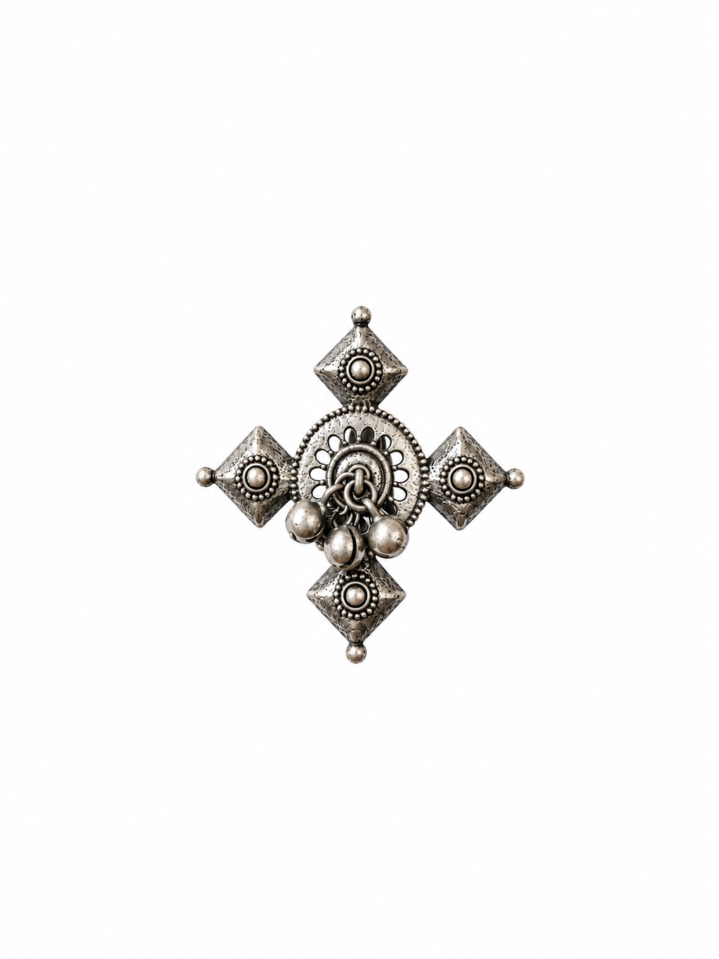 Angakh Oxidised Silver Tribal Statement Ring