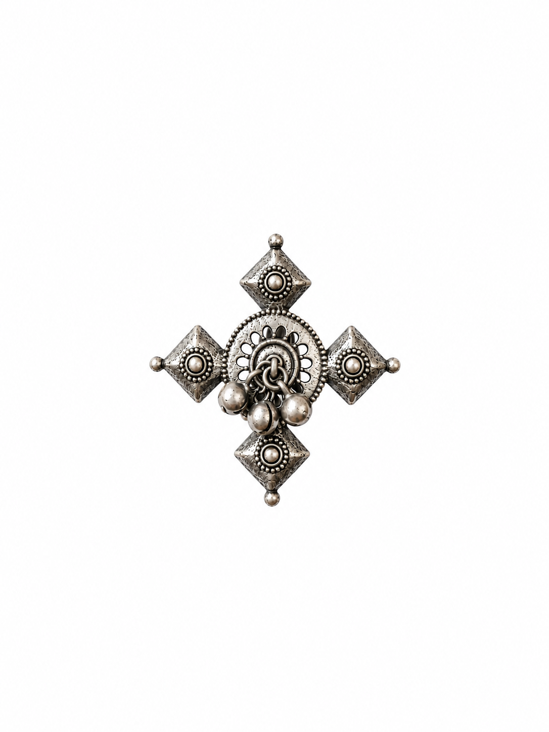 Angakh Oxidised Silver Tribal Statement Ring