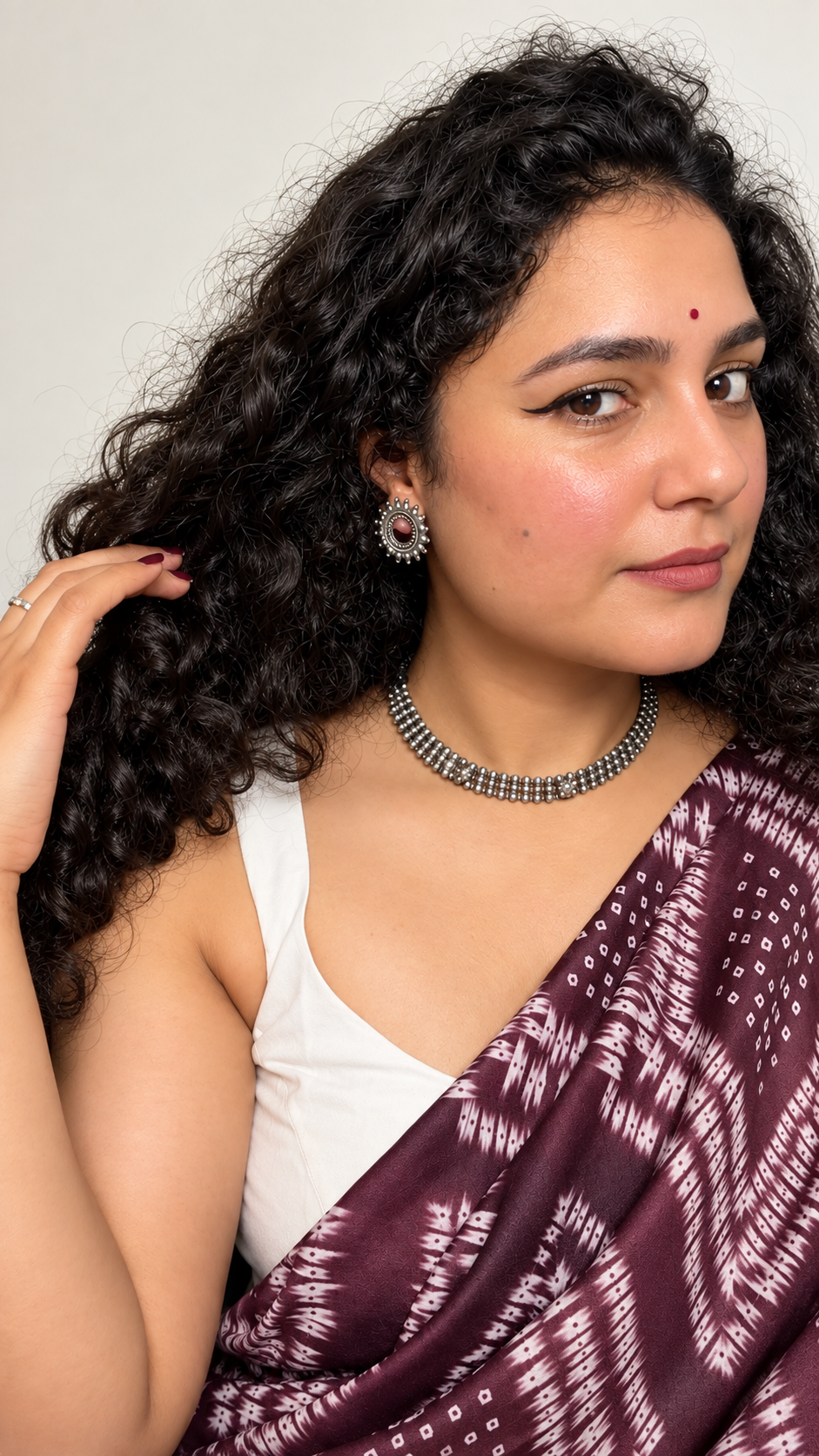 Angakh Oxidised Silver plated  Traditional Beaded  Statement Necklace Set