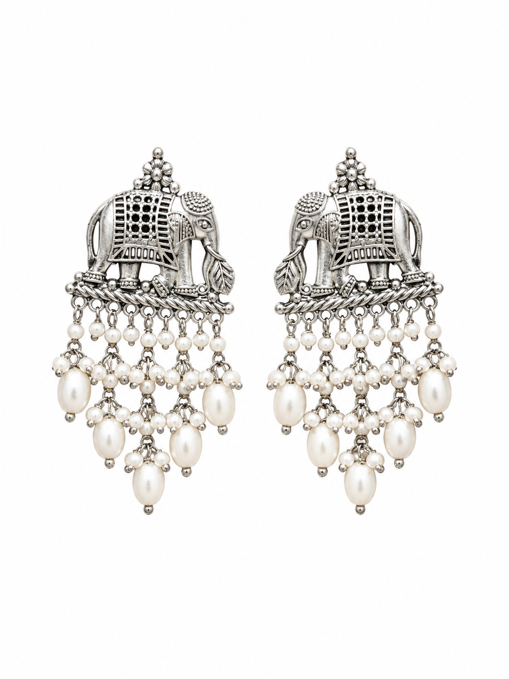 Angakh Elephant Motif Dangler Earrings