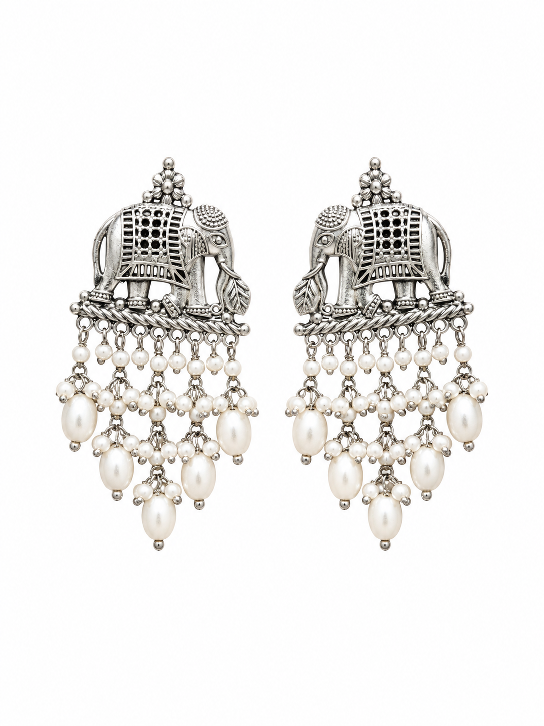 Angakh Elephant Motif Dangler Earrings