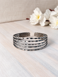 Angakh oxidized silver Multi-Strand Layered Wire Cuff Bracelet