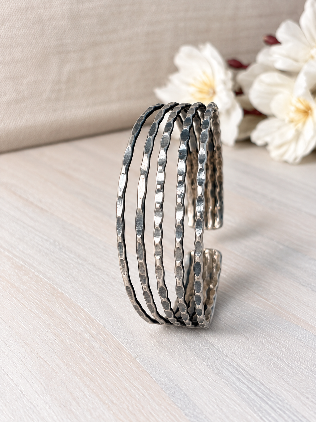 Angakh oxidized silver Multi-Strand Layered Wire Cuff Bracelet