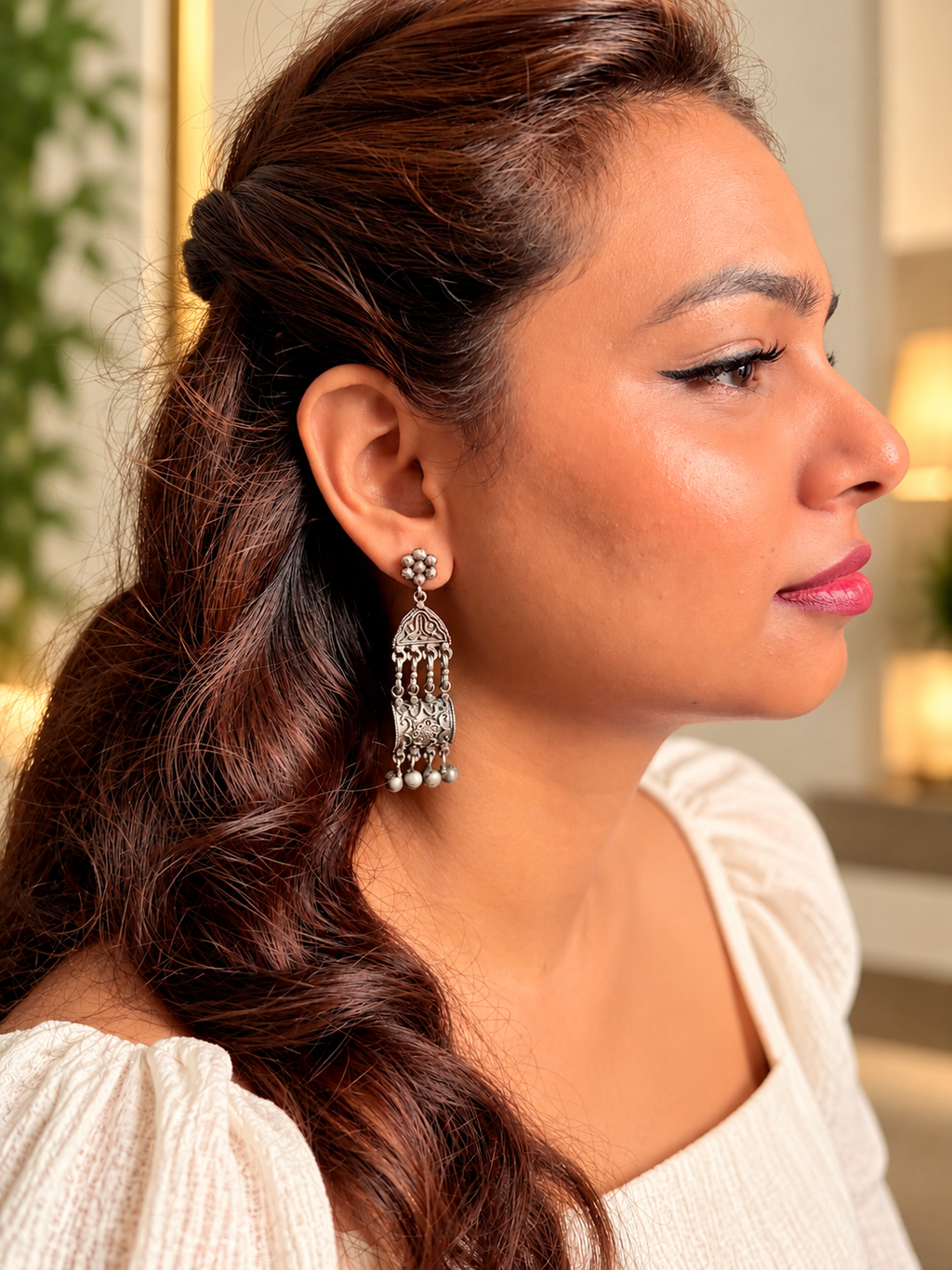 Angakh Antique Floral long drop  Earrings